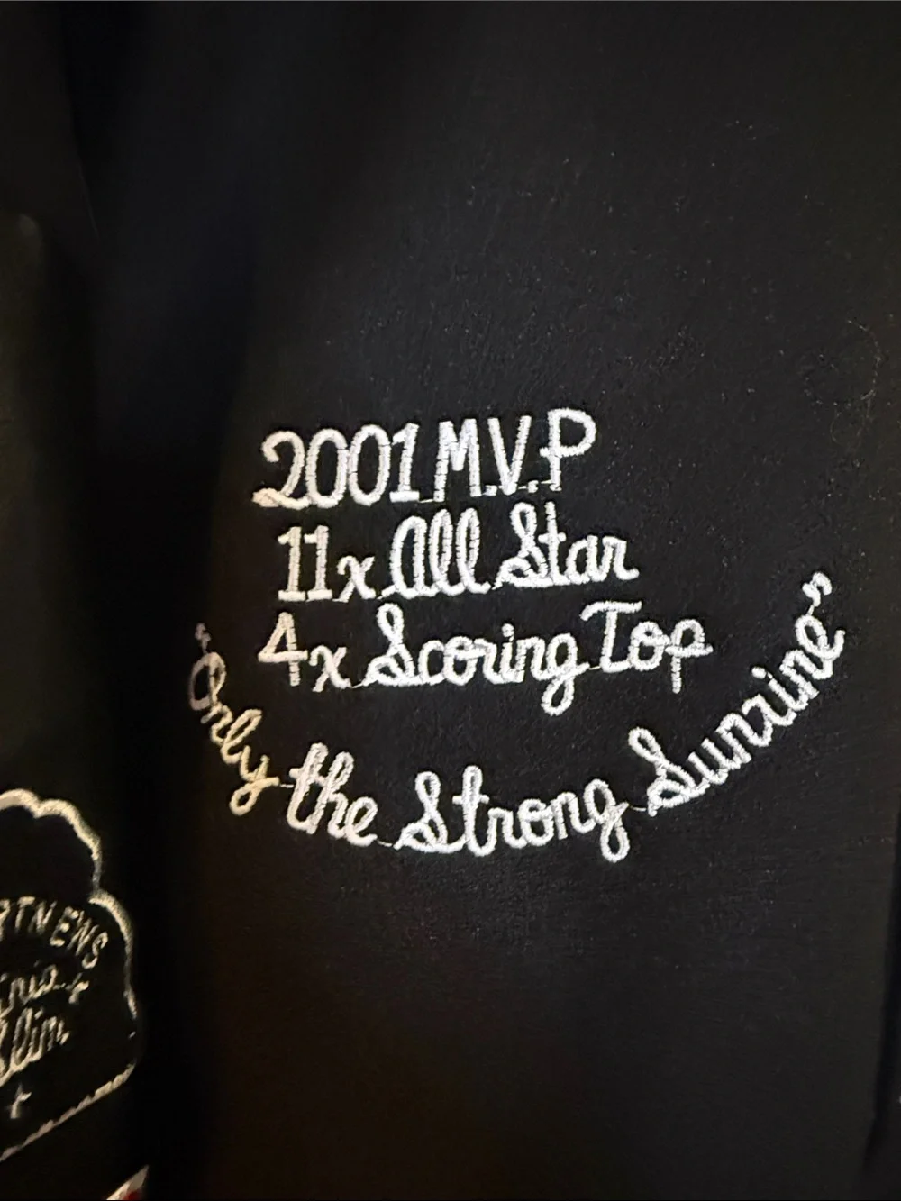 This item is an Allen Iverson "The Answer" tribute varsity letterman jacket. - Picture 4 of 10
